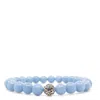 Shar Oke Men's Blue / Silver Om & Angelite Beaded Bracelet In Multi