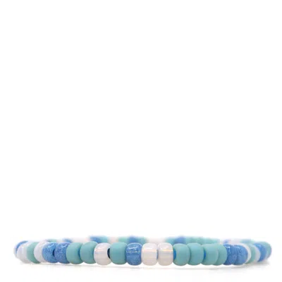 Shar Oke Men's Blue / White Turquoise, Blue & White Czech Picasso Beaded Bracelet In Multi
