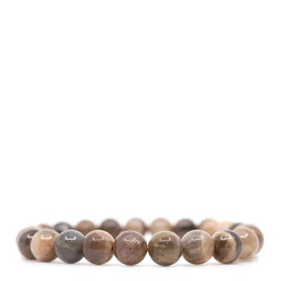 Shar Oke Men's Brown / Black Brown Sunstone Beaded Bracelet In Multi