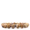 Shar Oke Men's Brown / Black Picture Jasper & Black Diamonds Beaded Bracelet In Multi