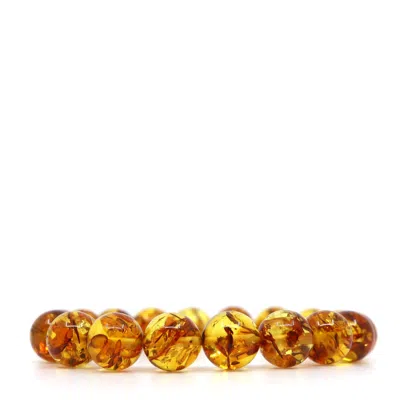 Shar Oke Men's Brown / Gold Baltic Amber Bracelet