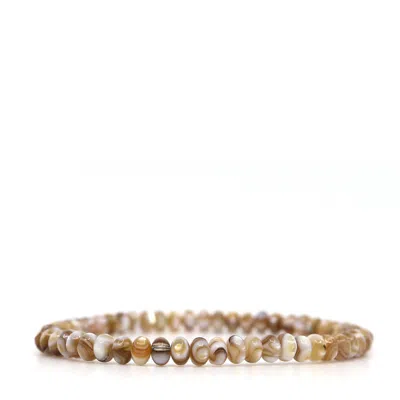 Shar Oke Men's Brown / White / Neutrals Brown Natural Mother Of Pearl Bracelet In Brown/white