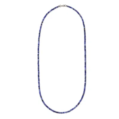 Shar Oke Men's Dainty Blue Sodalite Beaded Necklace