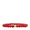 Shar Oke Men's Gold / Red Red Coral & 24k Pure Gold Bracelet In Red