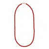 Shar Oke Men's Gold / Red Red Coral & Gold Filled Beaded Necklace In Multi