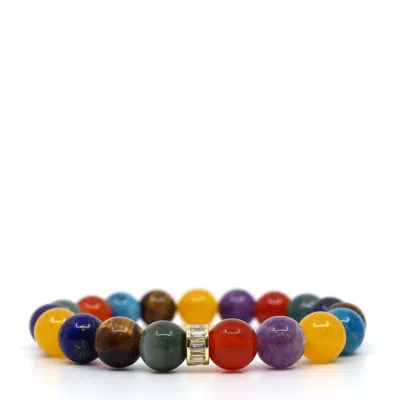 Shar Oke Men's Gold Seven Chakra Bracelet
