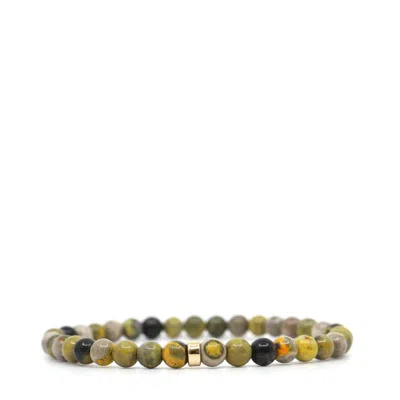 Shar Oke Men's Gold / Yellow Bumble Bee Jasper Bracelet