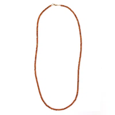 Shar Oke Men's Gold / Yellow / Orange Dainty Orange Garnet Necklace