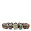 Shar Oke Men's Green / Brown Green & Brown Turquoise & Raw Pyrite Beaded Bracelet In Multi