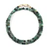 Shar Oke Men's Green / Gold Green Emerald Bracelet