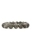Shar Oke Men's Green Lodolite Garden Quartz Beaded Bracelet