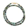 Shar Oke Men's Green / Neutrals / Gold African Turquoise & 14k Solid Gold Wrap Bracelet In Green