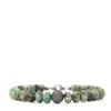 Shar Oke Men's Green / Silver African Turquoise Bracelet
