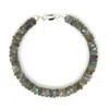 Shar Oke Men's Grey / Silver Labradorite Bracelet
