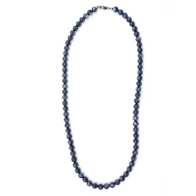 Shar Oke Men's Kyanite Blue Beaded Necklace