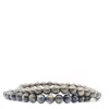 Shar Oke Men's Neutrals / Black / Grey Eagle Eye & Pyrite Beaded Bracelet In Multi