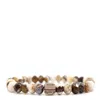 Shar Oke Men's Neutrals / Brown Petrified Wood Opal Jasper & Smoky Quartz Beaded Bracelet In Brown