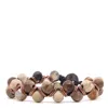 Shar Oke Men's Neutrals / Brown Wood Opalite & Brown Leather Beaded Bracelet In Brown