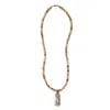 Shar Oke Men's Neutrals Horn, Beige Sandalwood & Polki Diamond Pendant Necklace In Sand