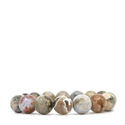 Shar Oke Men's Neutrals Ocean Jasper Bracelet In Orange