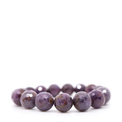 Shar Oke Men's Pink Faceted Ruby Bracelet