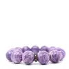 Shar Oke Men's Pink / Purple / Black Black Diamonds & Charoite Beaded Bracelet