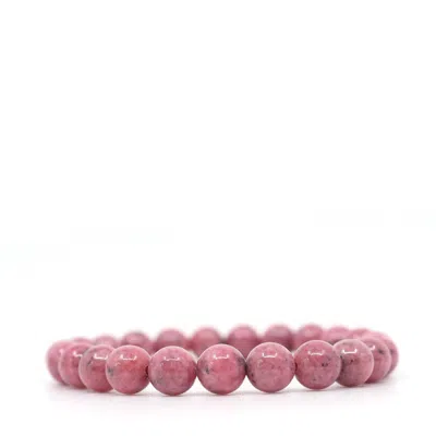 Shar Oke Men's Pink Rhodonite Bracelet