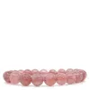 Shar Oke Men's Pink Strawberry Quartz Beaded Bracelet In Pink