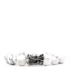 Shar Oke Men's White / Black / Silver White Howlite & Dragon Beaded Bracelet In Multi