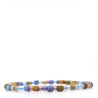 Shar Oke Men's White / Blue / Pink Pink, White & Blue Czech Picasso Beaded Bracelet In Multi