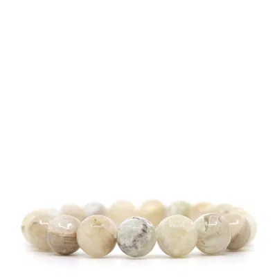 Shar Oke Men's White Moonstone Bracelet