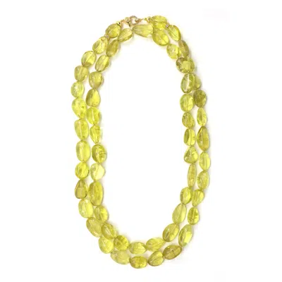 Shar Oke Men's Yellow / Gold Lemon Quartz Necklace