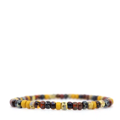 Shar Oke Men's Yellow / Red / Black Yellow, Black & Red Picasso Czech Bracelet In Multi