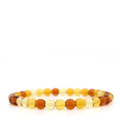 Shar Oke Men's Yellow Tri-color Czech Bracelet