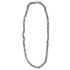 Shar Oke Women's Blue / Grey / Purple Peacock Purple & Blue Freshwater Pearls Silk Knotted Beaded Necklace In Multi