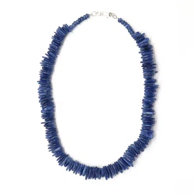 Shar Oke Women's Blue / Silver Blue Kyanite Statement Necklace