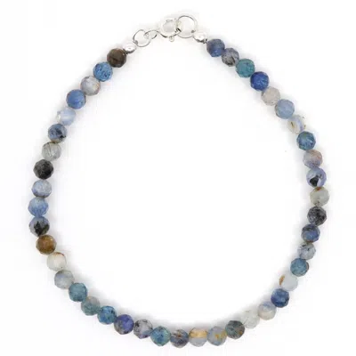 Shar Oke Women's Blue / Silver Kyanite Dainty Beaded Bracelet In Multi
