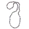 Shar Oke Women's Blue / White Peacock Baroque Freshwater Pearls Silk Knotted Beaded Necklace In Multi
