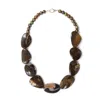 Shar Oke Women's Brown / Silver Australian Boulder Opals & Brown Freshwater Pearls Necklace In Multi