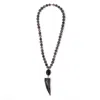 Shar Oke Women's Gold / Brown Horn Tusk Amulet & Tibetan Agate Statement Beaded Necklace In Multi