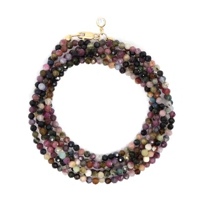Shar Oke Women's Gold Mixed Tourmaline Wrap Bracelet