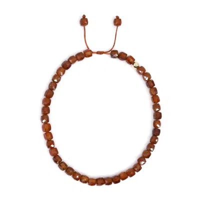 Shar Oke Women's Gold / Orange Hessonite Garnet Bracelet In Gold/orange