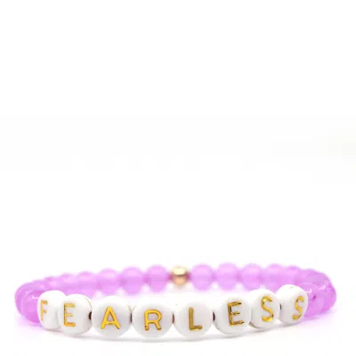 Shar Oke Women's Gold / Pink / Purple Fearless - Purple Jade Beaded Bracelet