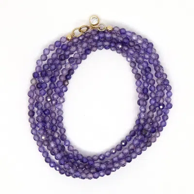 Shar Oke Women's Gold / Purple Purple Cubic Zirconia Wrap Bracelet In Multi