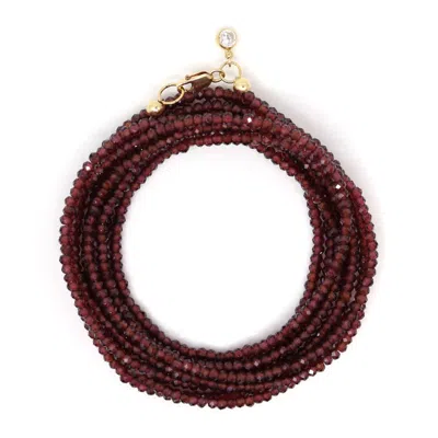 Shar Oke Women's Gold / Red Red Garnet Wrap Bracelet In Multi