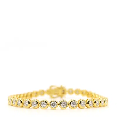 Shar Oke Women's Gold Round Bezel Tennis Bracelet