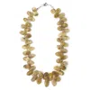 Shar Oke Women's Gold / Silver Golden Rutilated Quartz Necklace
