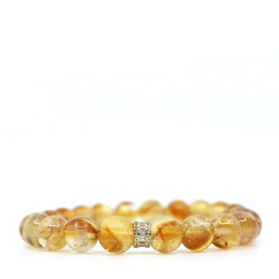 Shar Oke Women's Gold / Yellow Cubic Zirconia & Citrine Bracelet In Multi