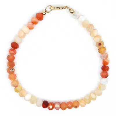 Shar Oke Women's Gold / Yellow Mexican Fire Opal Beaded Bracelet