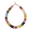 Shar Oke Women's Mixed Multicolor Tourmaline Beaded Bracelet